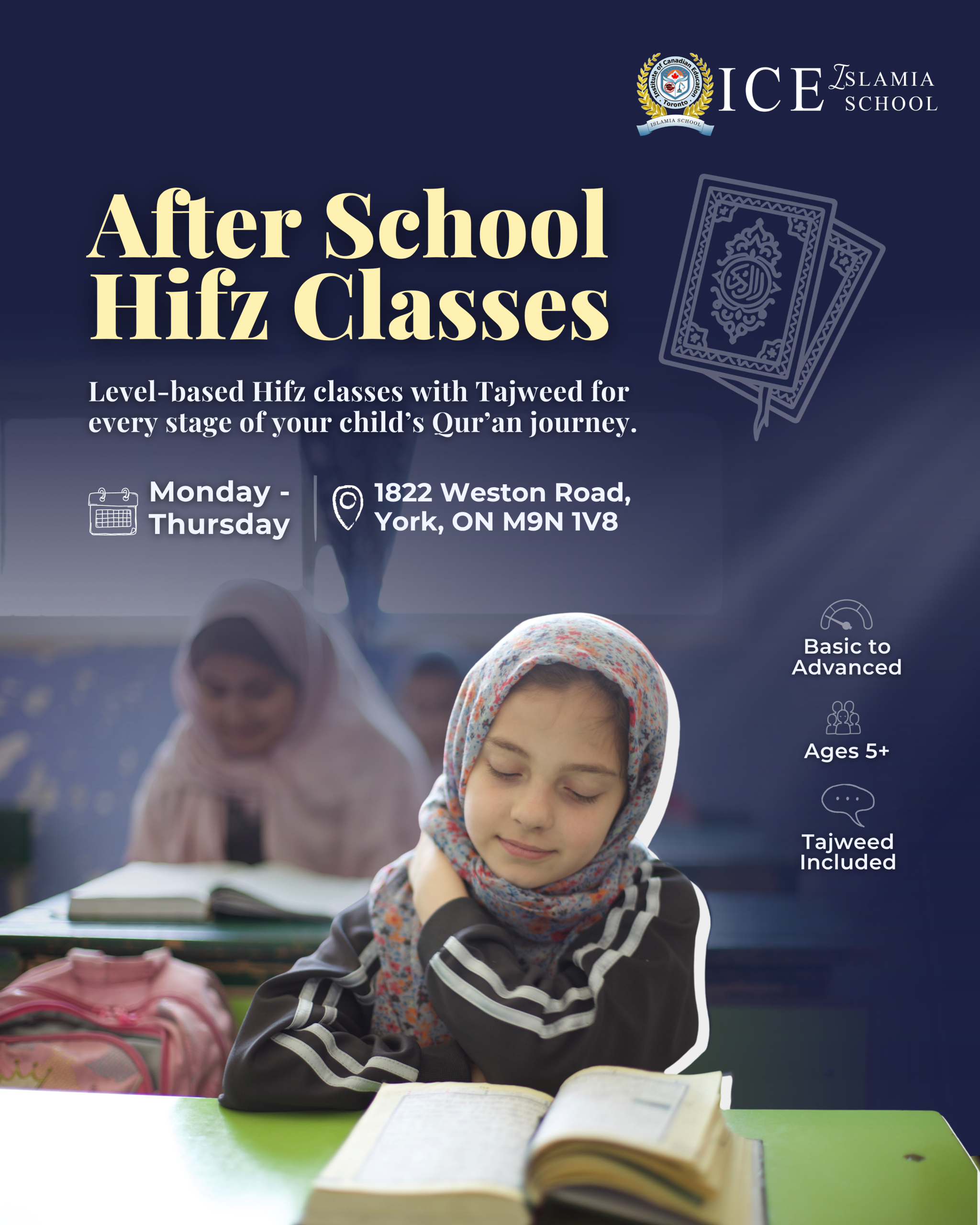 ICE Islamia Hifz Classes Flyer